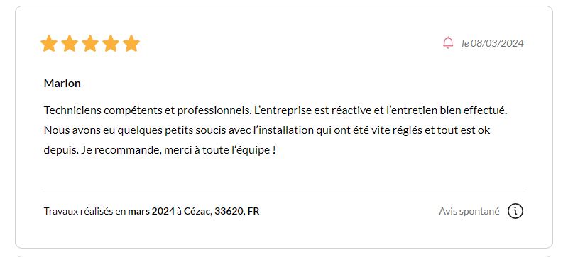 Avis client n°19